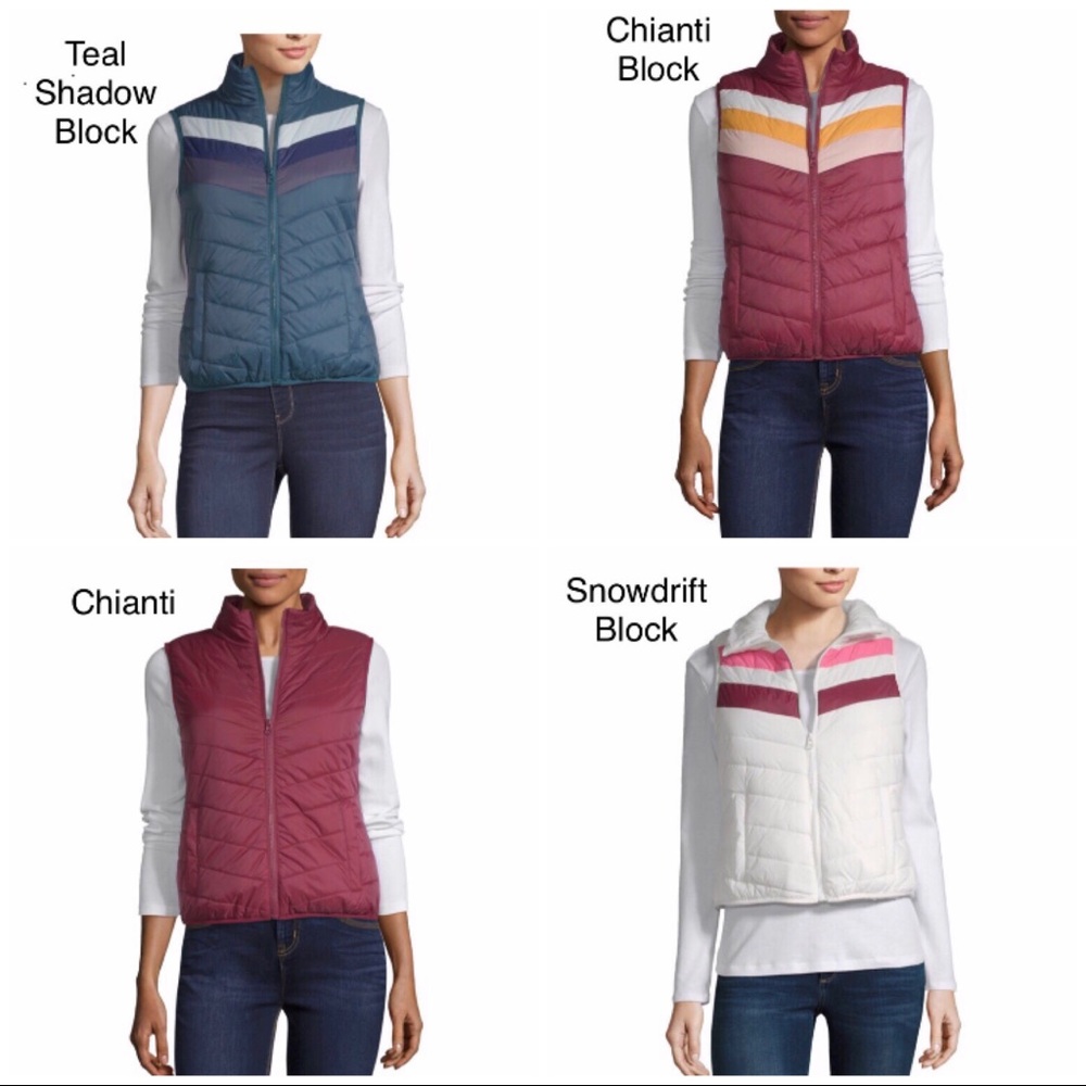 New Arizona Jean Puffer Vests In dif Colors & Szs